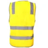 WV7001-yellow-BACK Workcraft Unisex Hi Vis Reflective Vest