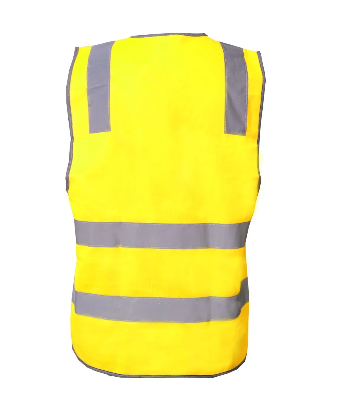 WV7001-yellow-BACK Workcraft Unisex Hi Vis Reflective Vest
