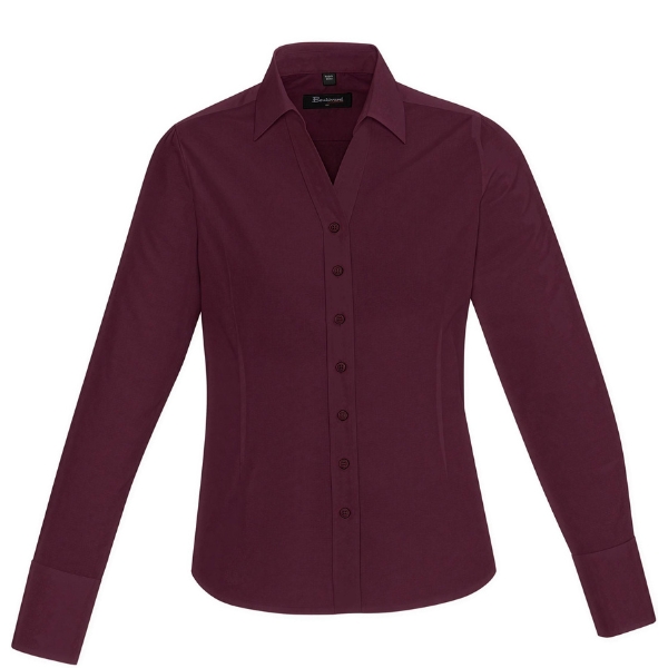Womens Hudson Long Sleeve Shirt -wine Womens Hudson Long Sleeve Shirt