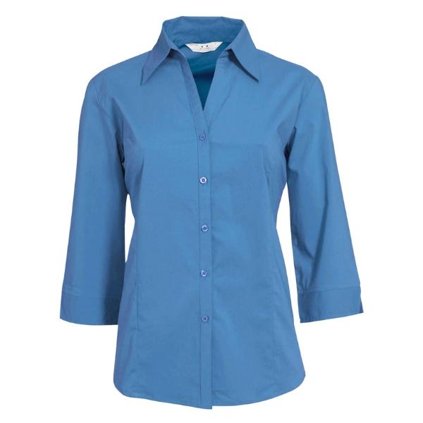 Womens Metro 3_4 Sleeve Shirt-midblue wecompresscom Womens Metro 3/4 Sleeve Shirt