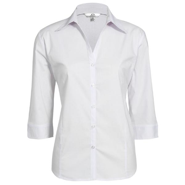 Womens Metro 3_4 Sleeve Shirt-white wecompresscom Womens Metro 3/4 Sleeve Shirt