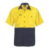 Workcraft Hi Vis Short Sleeve Cotton Drill Shirt-yellow Workcraft Hi Vis Short Sleeve Cotton Drill Shirt-yellow