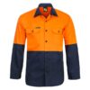 Workcraft Lightweight Hi Vis Long Sleeve Vented Cotton Drill Shirt - orange Workcraft Lightweight Hi Vis Long Sleeve Vented Cotton Drill Shirt
