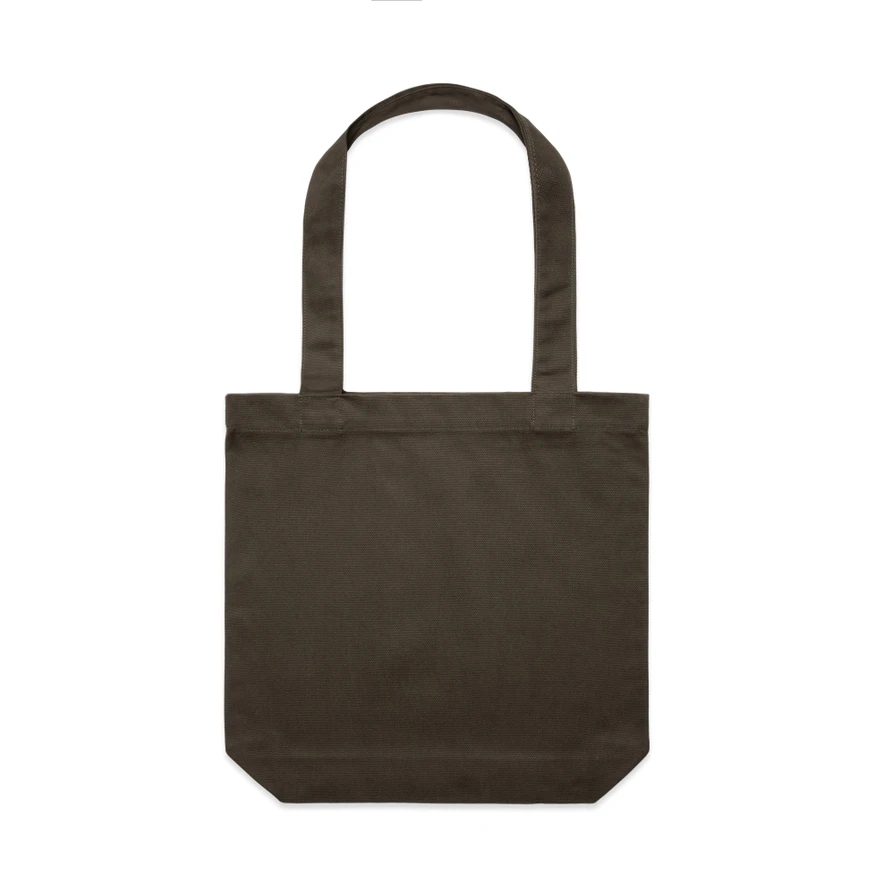 1001_CARRIE_TOTE_DARK_CHOCOLATE__48684 Brown fabric tote bag with two long handles, shown from the front.