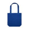 1001_CARRIE_TOTE_LIBERTY__37556 Royal blue tote bag with two long handles and a flat-bottomed silhouette, front view.