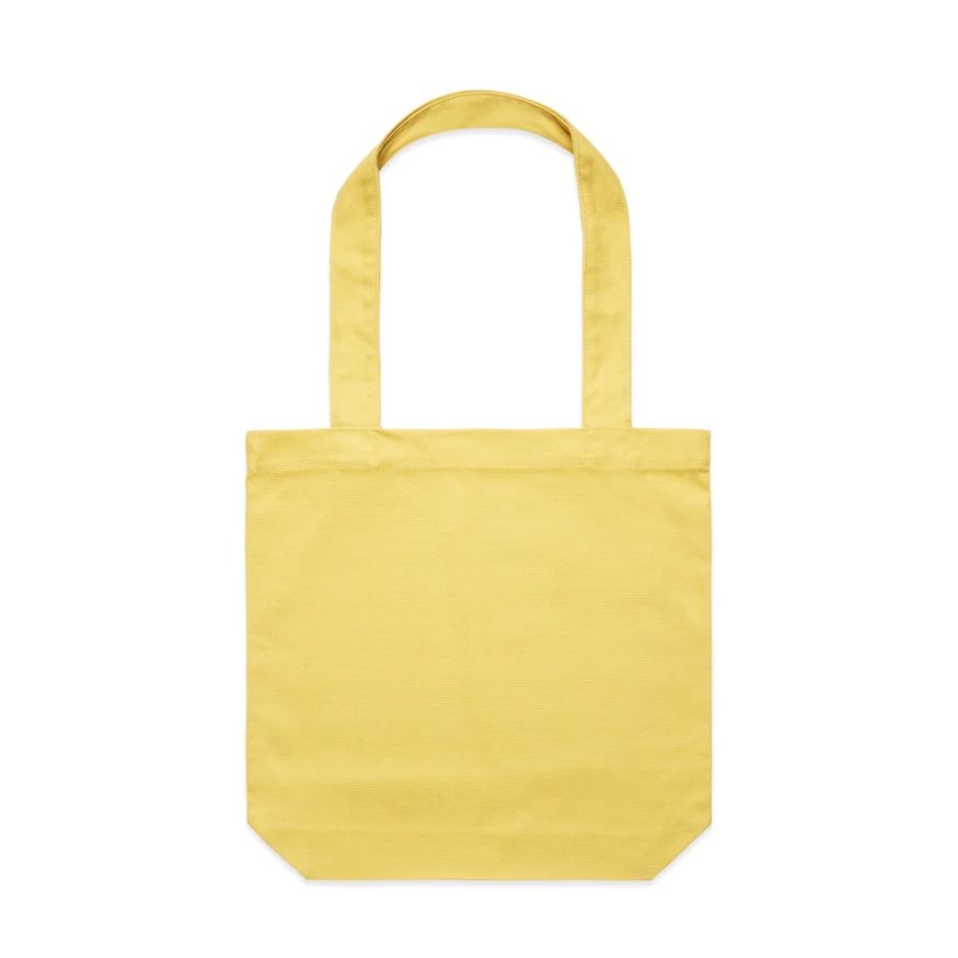1001_CARRIE_TOTE_MUSTARD__07544 Yellow tote bag with two handles shown against a white background.