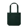 1001_CARRIE_TOTE_PINE_GREEN__41426 Dark green fabric tote bag with two long handles, simple rectangular body for carrying items