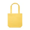 1001_CARRIE_TOTE_SUNSET__44382 Yellow tote bag with two handles, simple design on a white background.