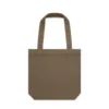 1001_CARRIE_TOTE_WALNUT__12585 Brown tote bag with two handles, front view (classic shopping bag).