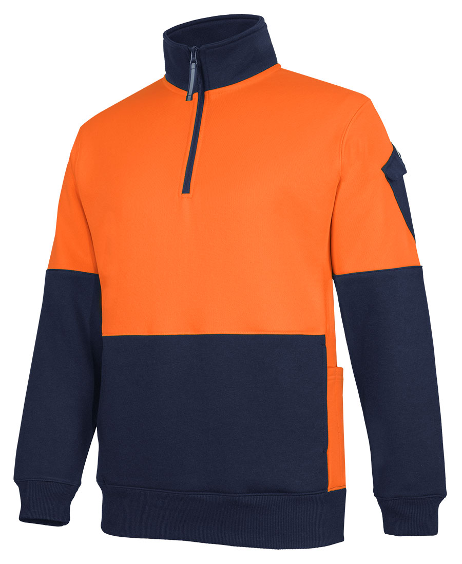 JB's 350g Hi Vis 1/2 ZIp Trade Fleece