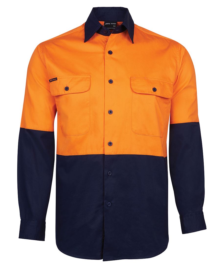 6HWSL_ON_1_635630495571302113 JB's Hi Vis L/S 150G Work Shirt Orange Navy