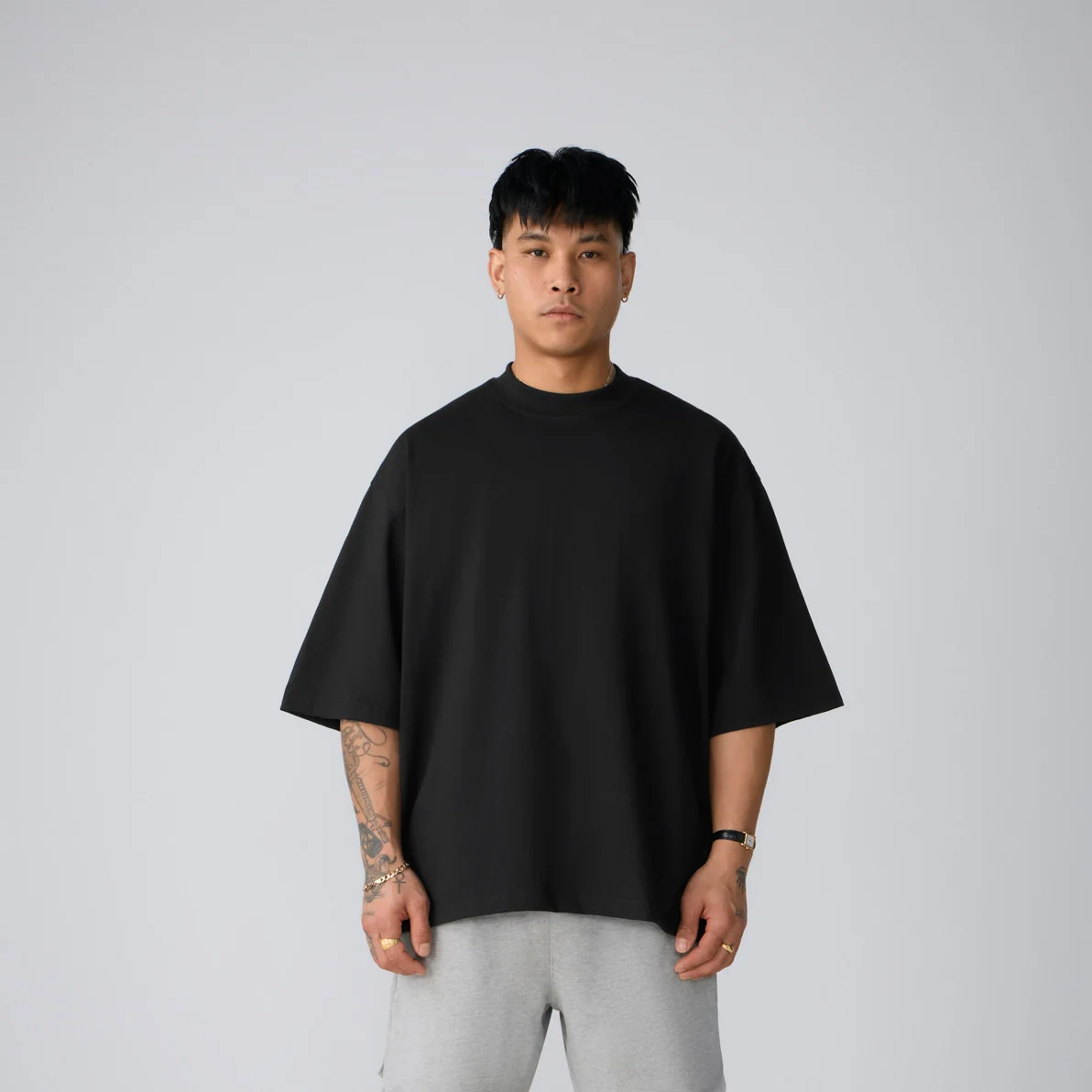 MaxHeavyeight_OS_Black_Front Shaka Wear Max Heavyweight Oversized T-Shirt