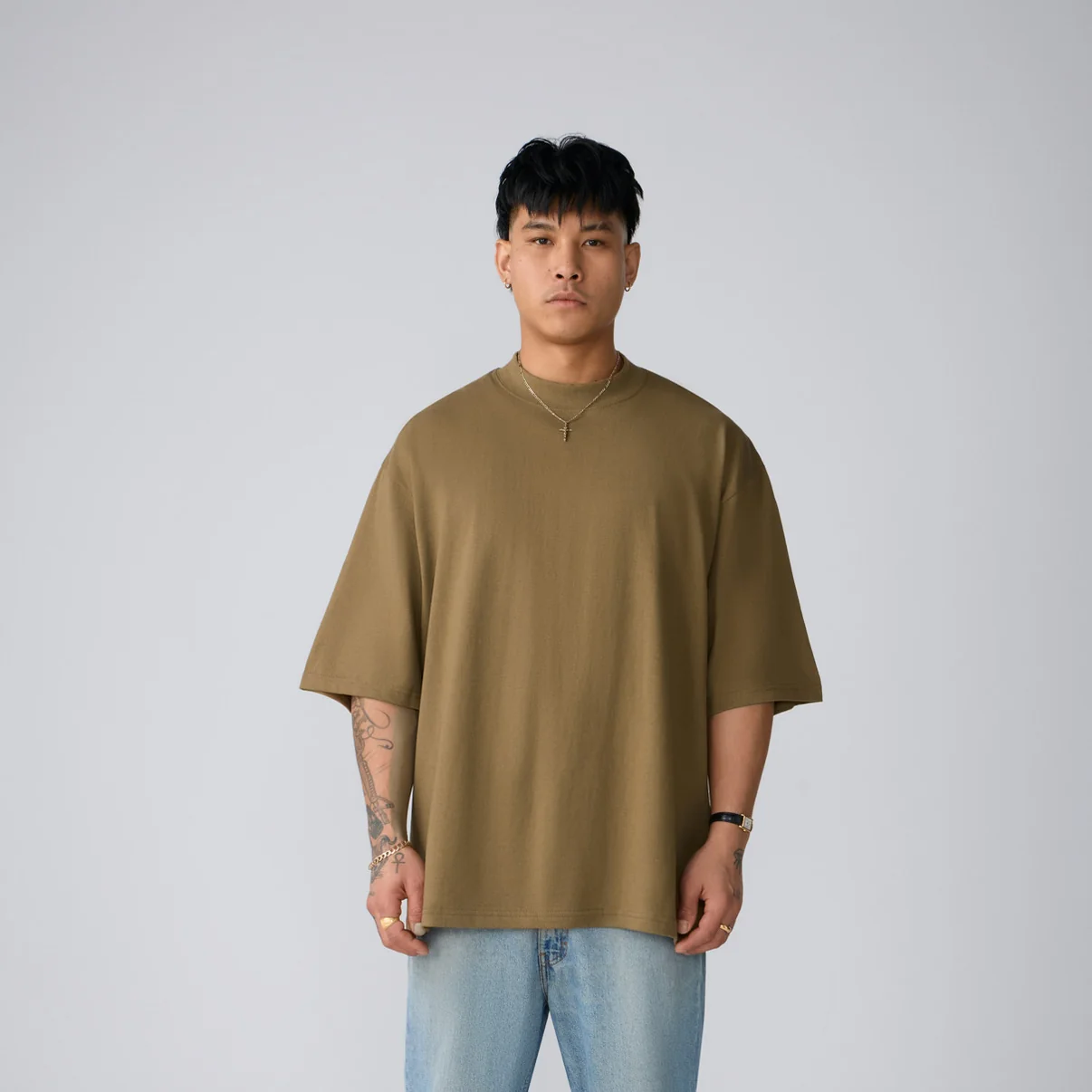 MaxHeavyeight_OS_Latte_Front Shaka Wear Max Heavyweight Oversized T-Shirt