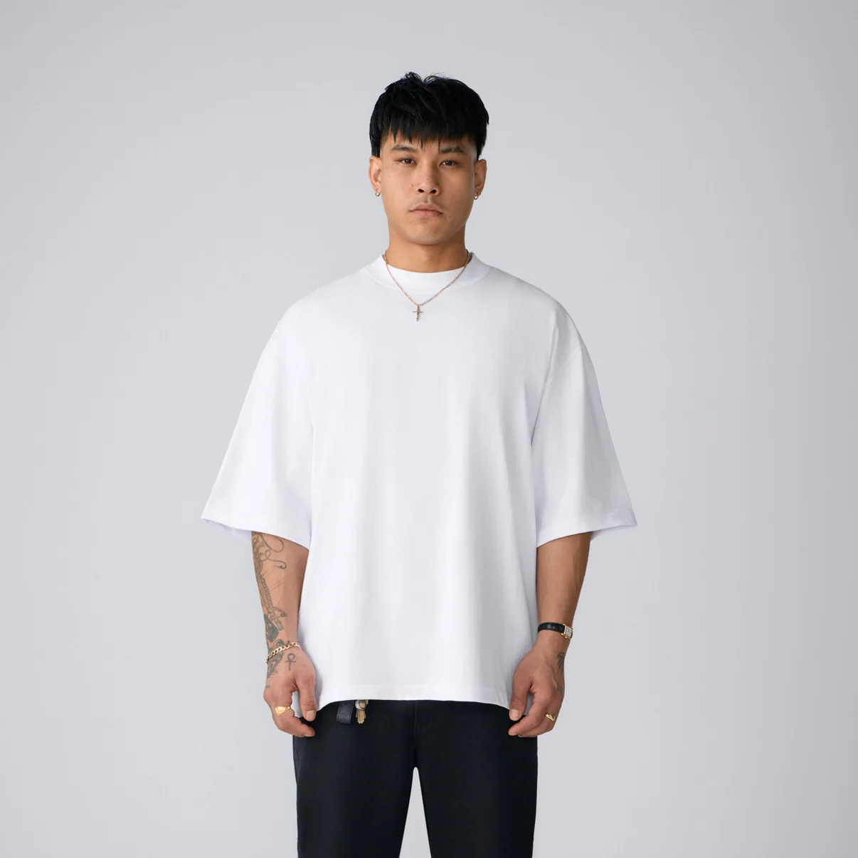 MaxHeavyeight_OS_White_front Shaka Wear Max Heavyweight Oversized T-Shirt