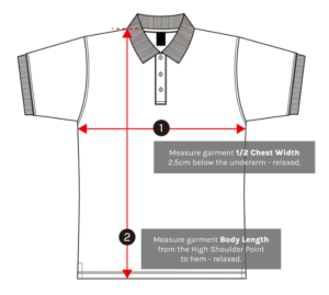 Aussie Pacific Claremont Men’s Polo Size Chart