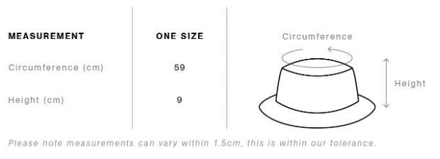 Wide Brim Camo Bucket Hat 1172C Size Chart