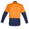 ZW560_bProduct_Orange_Navy_02_60Nv44A Syzmik Mens Closed Front Long Sleeve Shirt