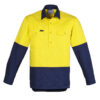 ZW560_bProduct_Yellow_Navy_01_KRzgMXN Syzmik Mens Closed Front Long Sleeve Shirt
