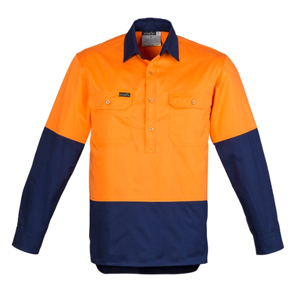 syzmik-ZW560 Syzmik Mens Closed Front Long Sleeve Shirt