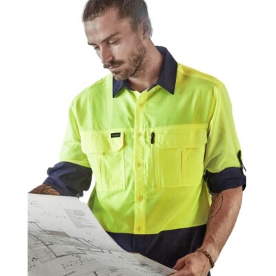 Syzmik Mens Hi Vis Outdoor Long Sleeve Shirt
