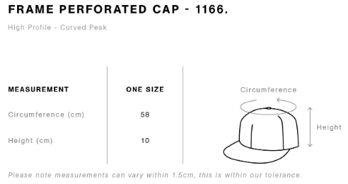 1166 size chart