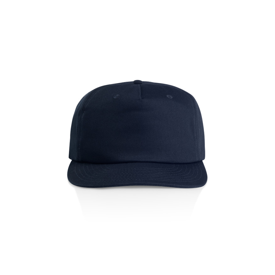 1119_SURF_COTTON_CAP_NAVY__41183 Navy blue baseball cap facing forward on a white background, plain with a curved brim and top button.