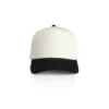 1165_FRAME_TWO-TONE_CAP_NATURAL_BLACK__29564 Front view of a two-tone baseball cap: white crown and black curved brim.