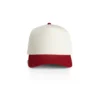1165_FRAME_TWO-TONE_CAP_NATURAL_CARDINAL__79586 White crown and red brim baseball cap viewed from the front