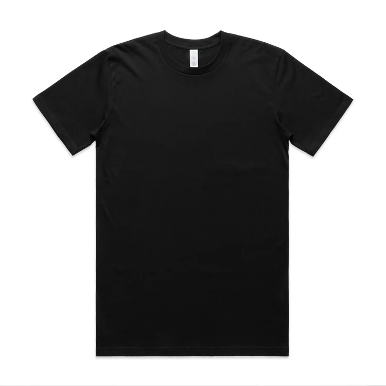 5026G_CLASSIC_ORGANIC_TEE_BLACK__52079 Black crew-neck T-shirt laid flat on a white background.