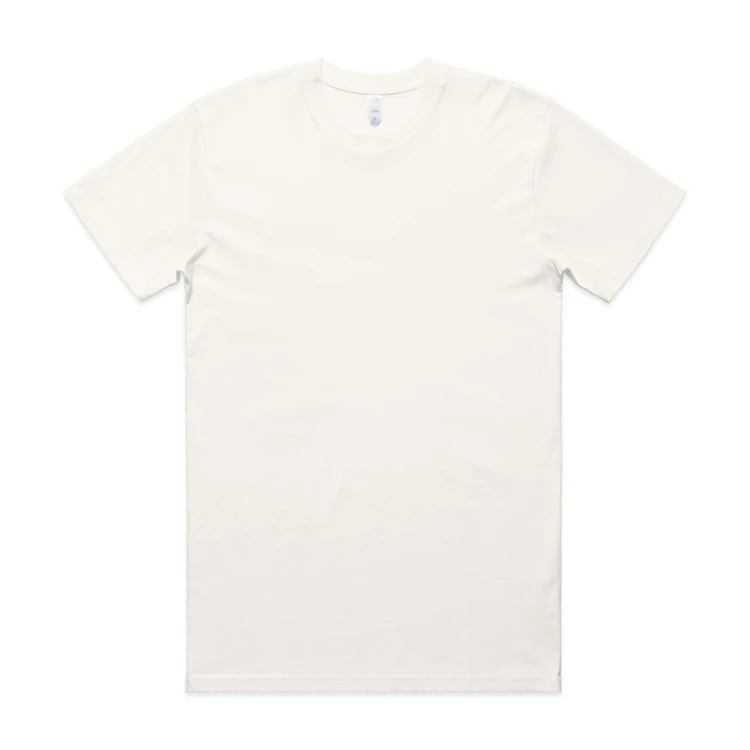 5026G_CLASSIC_ORGANIC_TEE_NATURAL__69998 Plain white crew-neck T-shirt laid flat on a white background, viewed from above