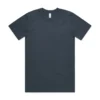 5026G_CLASSIC_ORGANIC_TEE_PETROL_BLUE__00555 Dark blue crew-neck T-shirt laid flat on white background.