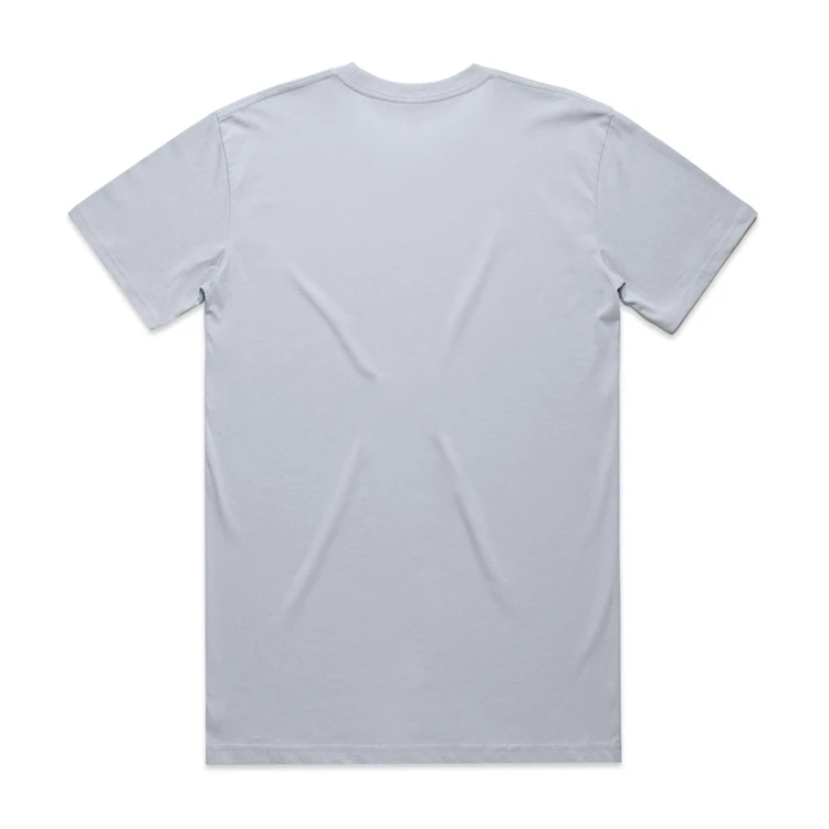 5026G_CLASSIC_ORGANIC_TEE_POWDER_BACK__48533 Light gray plain short-sleeve T-shirt shown from the back on a white background