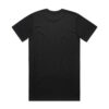 5070_CLASSIC_PLUS_TEE_BLACK_BACK__50196 Plain black short-sleeve T-shirt shown from the back on a white background.