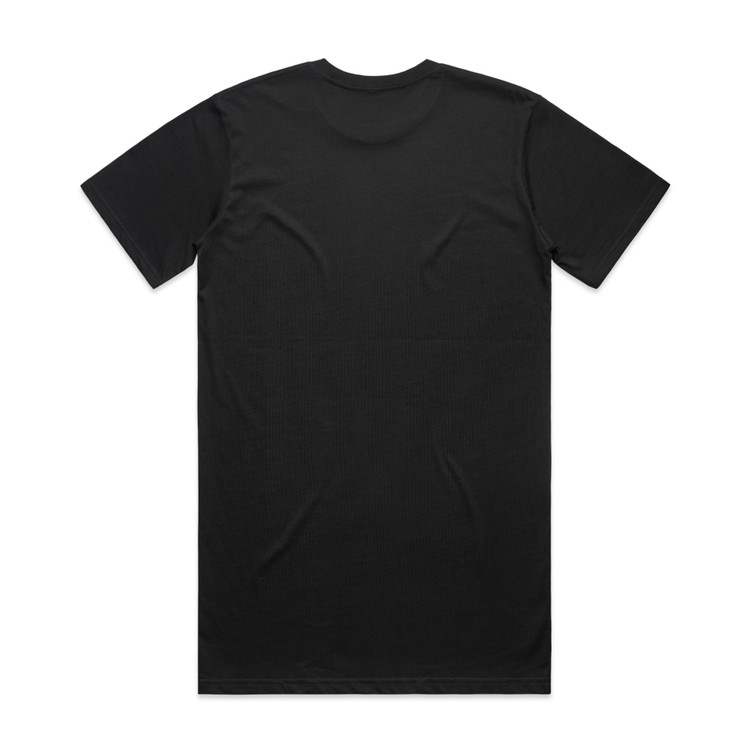 5070_CLASSIC_PLUS_TEE_BLACK_BACK__50196 Plain black short-sleeve T-shirt shown from the back on a white background.