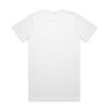 5070_CLASSIC_PLUS_TEE_WHITE_BACK__62697 White T-shirt viewed from the back, short sleeves, plain design on a white background