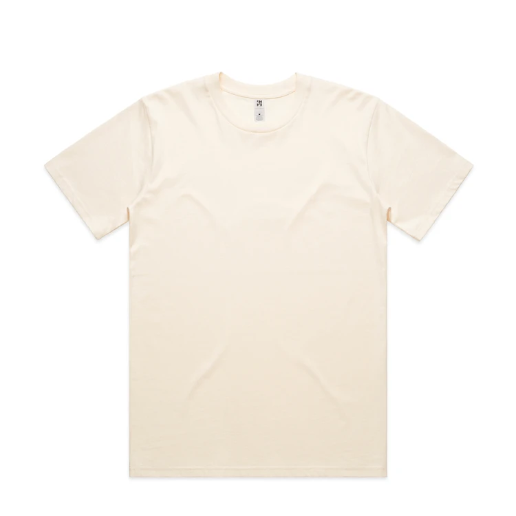 5079_CLASSIC_MINUS_TEE_ECRU__31505 Cream-colored short-sleeve crew-neck T-shirt laid flat on white background.