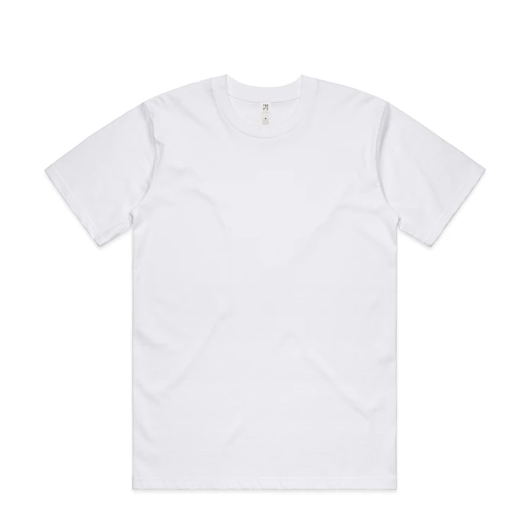 5079_CLASSIC_MINUS_TEE_WHITE__61777 Plain white short-sleeve T-shirt laid flat on a white background, front view