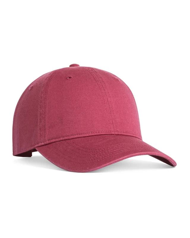 CCWC0-crimson Pink baseball cap with curved brim on a white background, shown from side-front angle