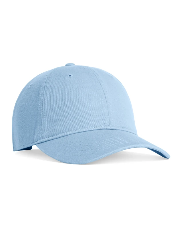 CCWC0-hydrangea Light blue baseball cap on white background, shown in a side view with a curved brim and rounded crown.