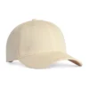 CCWC0-ivory Beige baseball cap with a curved brim, simple design, and subtle stitching viewed from the side front.