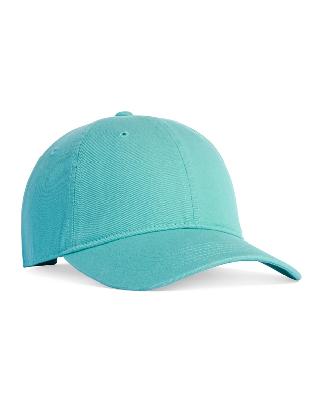 CCWC0-mint Turquoise baseball cap facing left on a white background, with curved brim