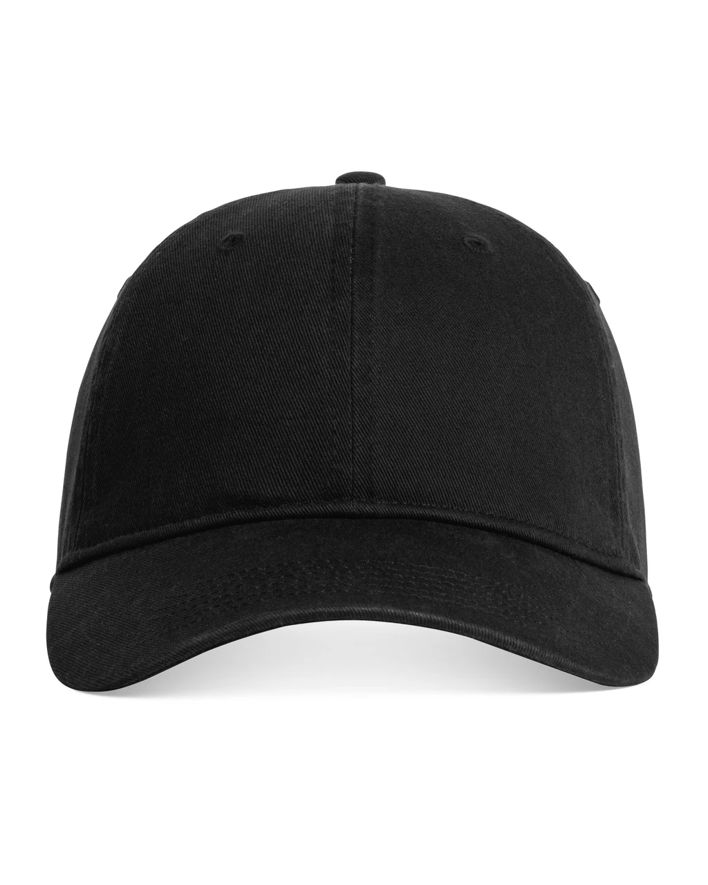 CCWC0_Black_02__78585 Black baseball cap facing forward, plain solid color with curved brim.