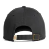 CCWC0_Black_03__70576 Back view of a black six-panel cap with an adjustable strap and brass buckle.