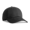 ccsc0-black Black baseball cap with curved brim and stitched panels, front-right perspective for product display.
