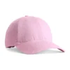 ccsc0-blossom Pink baseball cap with curved brim on a white background (front and side view). I think better: Pink baseball cap with curved brim, six-panel design, on white background.