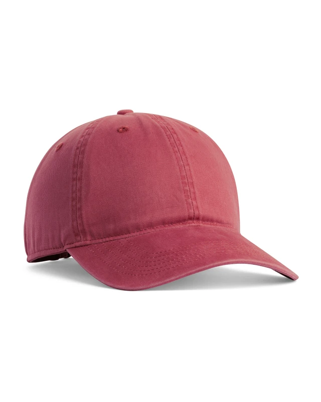 ccsc0-crimson Pink six-panel baseball cap with a curved brim, shown against a white background.”,