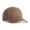 ccsc0-espresso Brown baseball cap with a curved brim, six-panel crown and top button, shown from a side angle on a white background.