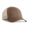 ccst0-espresso Brown trucker cap with beige mesh back, curved brim, on white background.